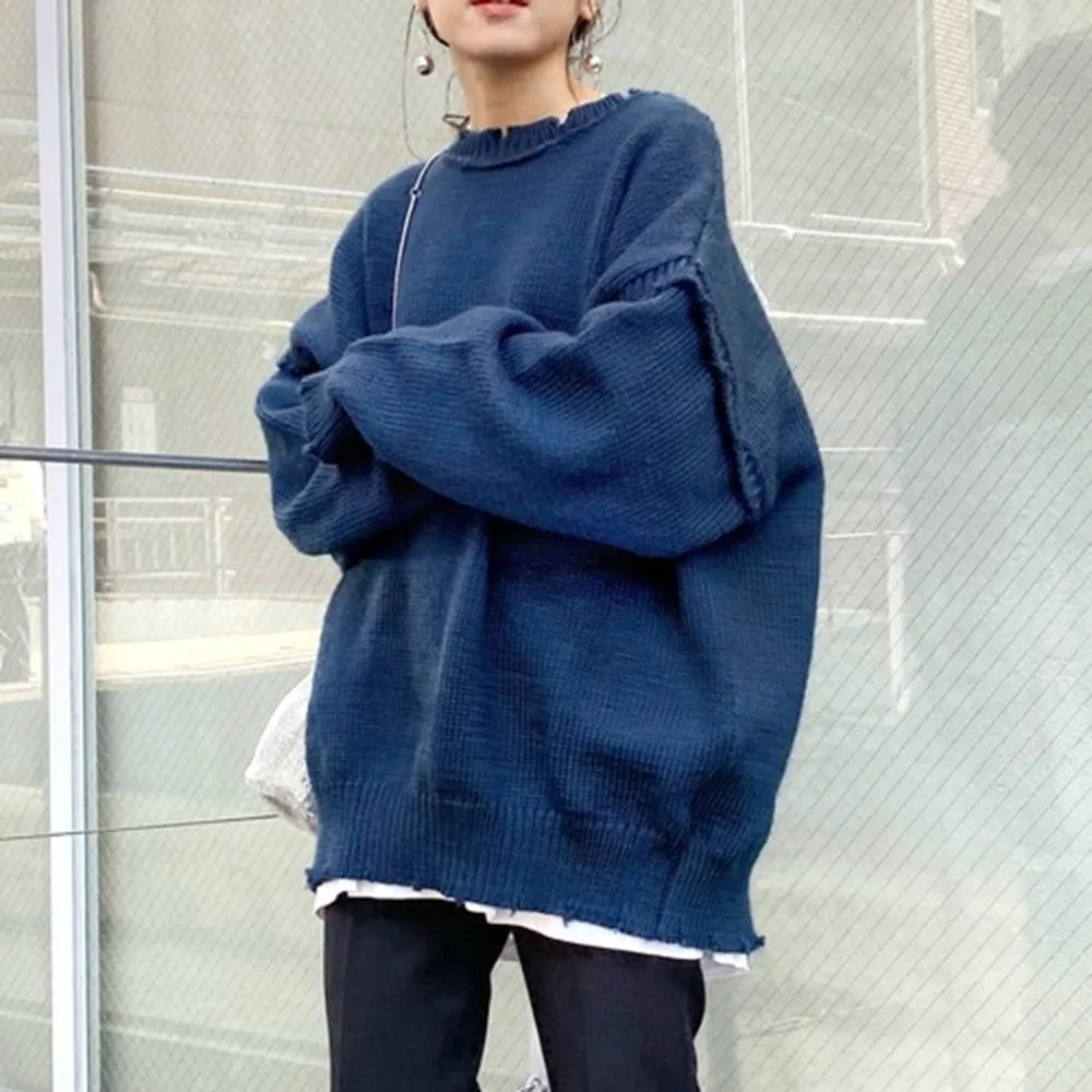 2020 m. Japonijos naujuoju Stiliumi Rudenį Dvi Dėvėti Megzti Megztinis Su Žalio Krašto Asmenybė, Paprasta Ir Madinga Moterų Laisvas Megztinis