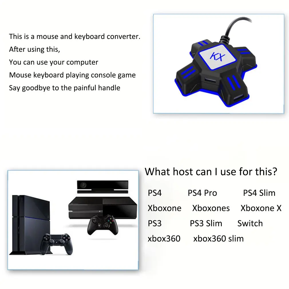 UŽ Jungiklis/Xbox/PS4/PS3 Gamepad su Klaviatūra ir Pele Keitiklis Tikslumas Pele ir Klaviatūra Skaičiuoklė
