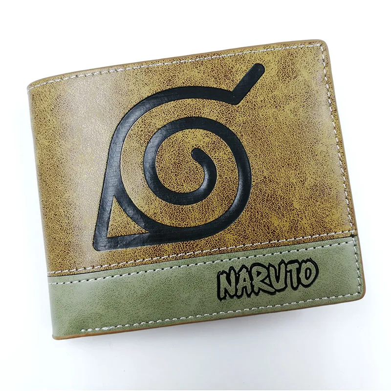 Anime Naruto Shippuden Konoha Piniginės Monetos Kišenėje Kortelės Turėtojas Chaki Odos Rankinės Vyrams