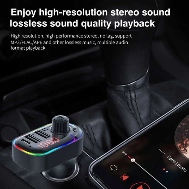 Laisvų rankų Automobilinis MP3 Grotuvas FM Siųstuvas Car Automobiliai Dual USB Įkroviklis Bluetoot