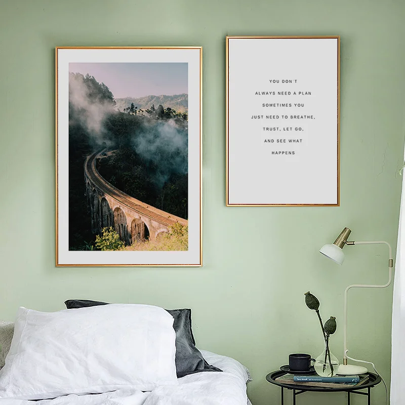 Abstrakti Žalia Augalų Siena, Plakatų Ir Grafikos Paveikslų Gyvenimo Kambario Sienos Laminas Decorativas