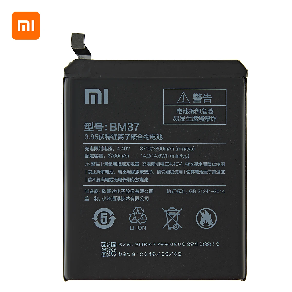 Xiao mi Originalus BM37 Baterija 3800mAh Xiaomi Mi 5S Plius MI5S Plius BM37 Aukštos Kokybės Telefoną Pakeisti Baterijas +Įrankiai