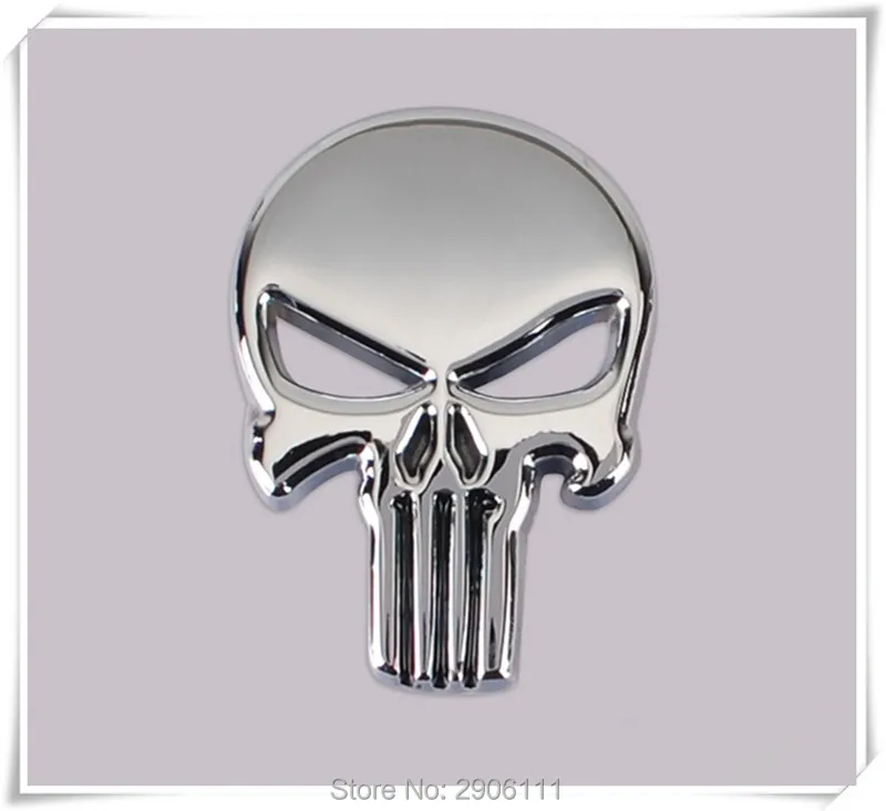 Automobilio Stilius 3D Metalo The Punisher Kaukolės Logotipas Ženklelis Chrysler 300c 300 sebring pt cruiser miestą, šalį voyager 300m pacifica