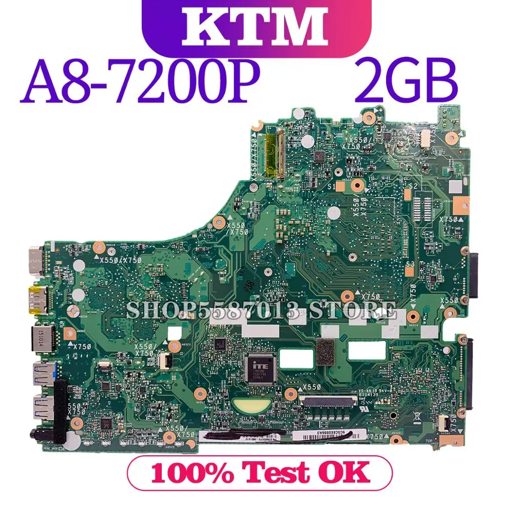 X550ZE už ASUS X550Z VM590Z X555Z X550ZA nešiojamas plokštė K550Z mainboard bandymo GERAI A8-7200 cpu 2 GB RAM