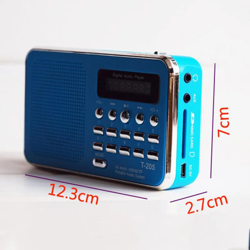 T-205 FM Radijo Imtuvas, Nešiojamas HiFi Kortelės Garsiakalbis Skaitmeninis MP3 Muzikos Garsiakalbis už Kempingas, Žygiai, Lauko Sporto