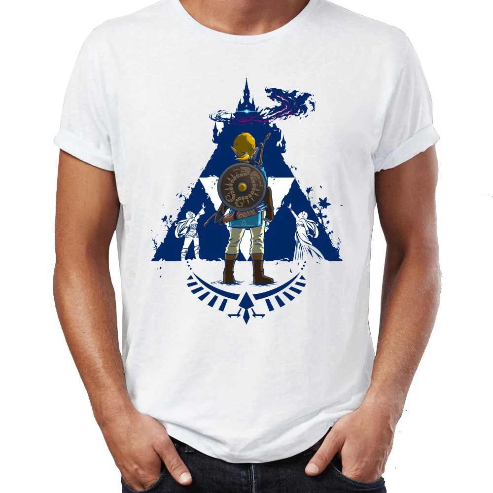 Naujas Vyrų T-shirt Nuorodą Ir Triforce Legend Of Zelda Artsy Nuostabus Kūrinys Spausdinti Marškinėlius Hip-Hop Tees Viršūnes Harajuku Streetwear