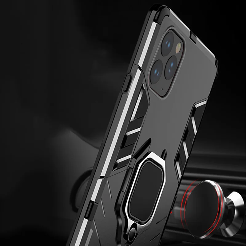 Telefono dėklas skirtas iPhone 6 6S 7 8 Plus X XR Xsmax 11 12 Pro Max SE2020 Apsauginis gaubtas, Magnetinis Žiedas Su Turėtojas