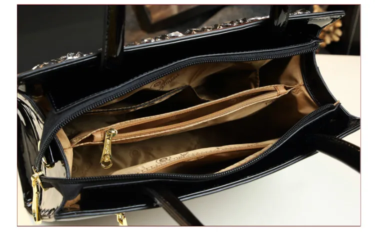 Mados karvės odos Odos Moterims, rankinės, Siuvinėjimo gręžimo ponios deimantų petį krepšys didelės talpos nešiojami krepšiai 2020 m.