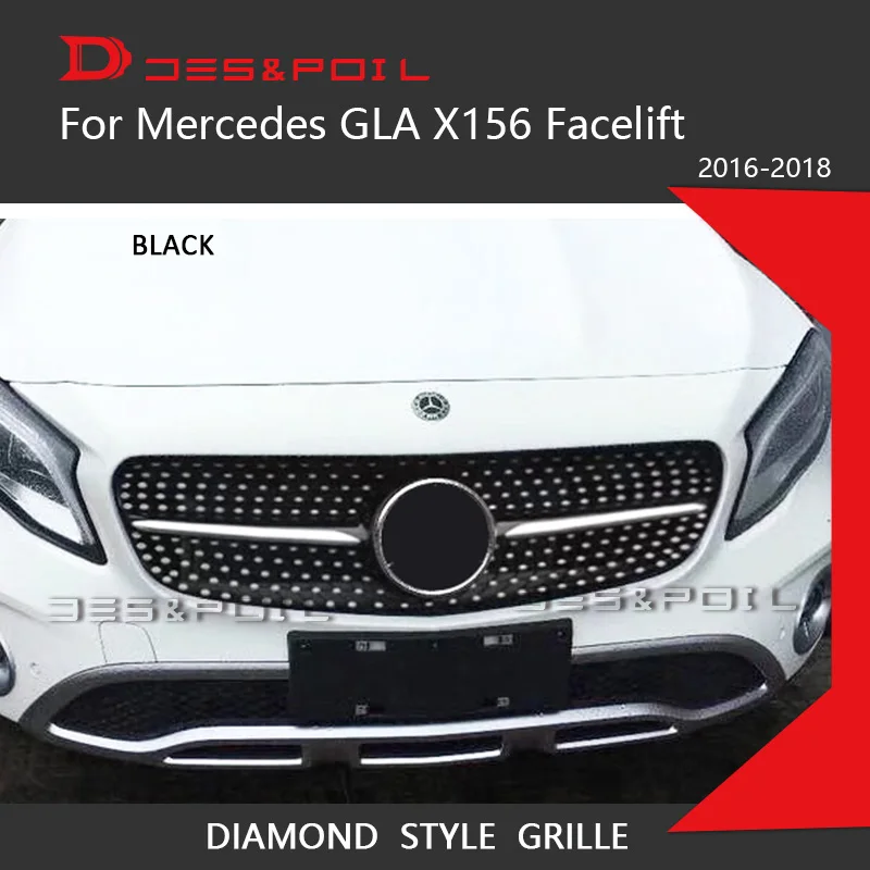 Naujų Mercedes-benz GLA Klasės X156 Reorganizavimas Diamond Grotelės Juodos Sidabro Bamperio Lenktynių Grotelės 2017-2019 GLA200 GLA220 GLA260