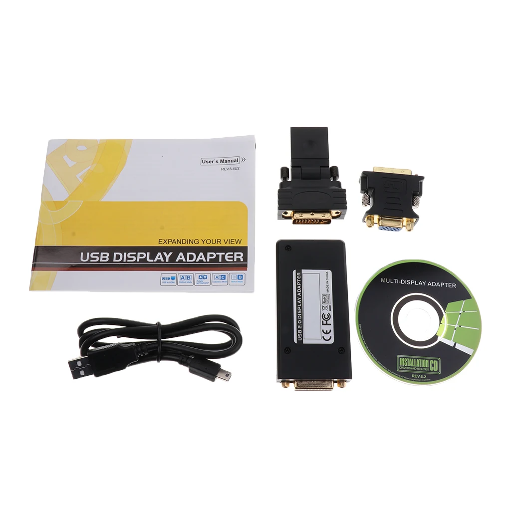 USB 2.0 UGA į DVI VGA HDMI Multi Ekranas Ekranas Konverteris Adapteris, skirtas PC 1920*1080