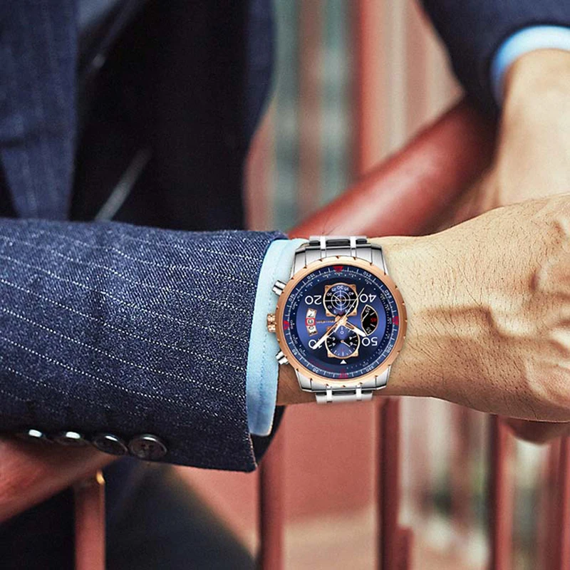 BEN NEVIS Vyrų Laikrodžiai 2020 Prabangos Mėlyna Vyrų Laikrodis, Data Ekranas Nerūdijančio Plieno Dirželis Verslo Žiūrėti Reloj Hombre
