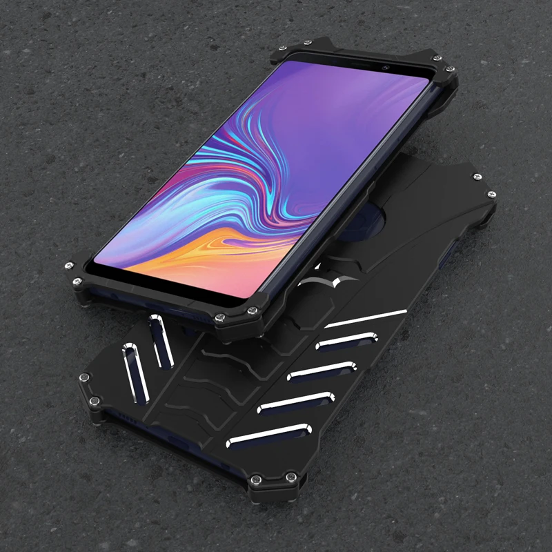 R-TIESIOG Prabanga Aliuminio Metalo Case For Samsung Galaxy A9 2018 Galinį Dangtelį Gpgb Sunku Apsaugos Dangtelis, Skirtas 