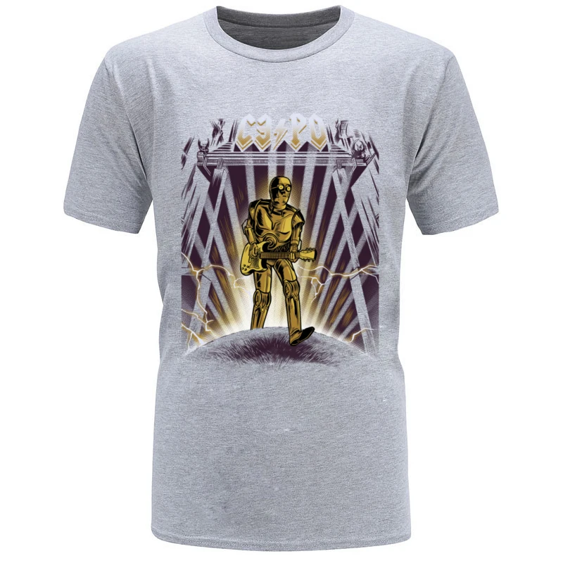 C-3PO Grafinis T-shirt Medvilnės Marškinėlius Vyrams trumpomis Rankovėmis Asmeninį Rock N Roll Viršūnes & Tees Funky Sunkiųjų Metalų Tee Marškinėliai