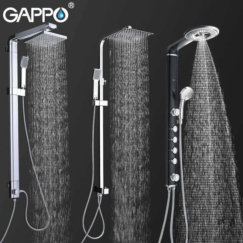 GAPPO lietaus dušo sistemos, vonios, dušas, maišytuvai nustatyti vonia bakstelėkite sienos montuojamas maišytuvas maišytuvas sienos, Krioklys ABS Skydelis Masažas