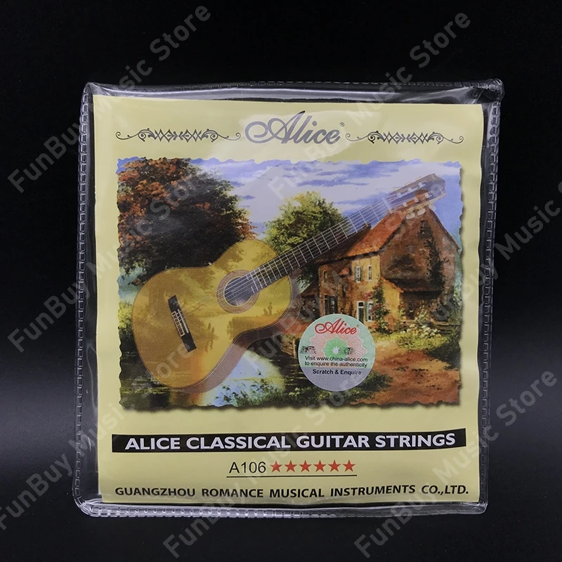 20 Nustatyti Alice A106H Aukštos Įtampos Aišku, Nailono Stygų Klasikinės Gitaros sidabruotas Vario Lydinys, Styginių Gitaros Dalys