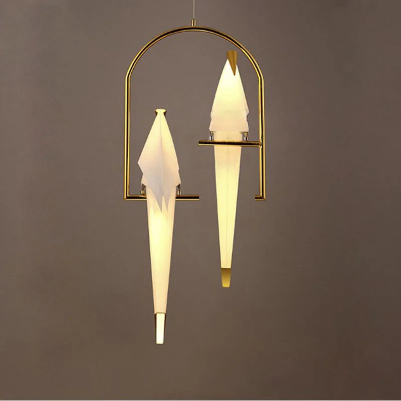LED Posmodern Geležies Akrilo Art Deco Meilės Paukščių Dizaineris Blizgesio Pakabos Šviestuvas Lampen LED Šviestuvo Apšvietimo Valgomasis Kambarys