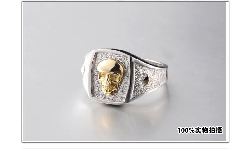 925 sidabro kaukolės žiedas vyrų asmenybės hipster rodomuoju pirštu valdinga punk rock žiedas