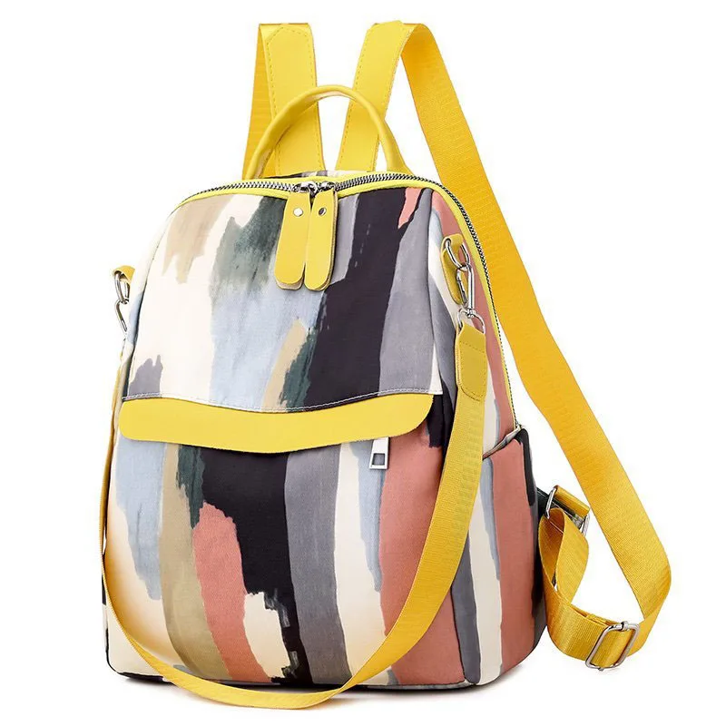 Oksfordo audinys atsparus vandeniui ponios kuprinė prabangos dizaineris ponios grafiti maišelį 2020 metų vasaros studentų maišelį daugiafunkcinis kelioninis krepšys