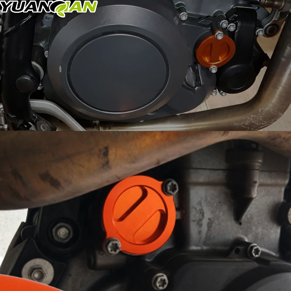 Oranžinė Motociklas CNC Aliuminio Variklio Filtro Dangtelis Motociklų Aksesuarų 125 200 390 m. 2013 m. m. m. 2016 Dalys