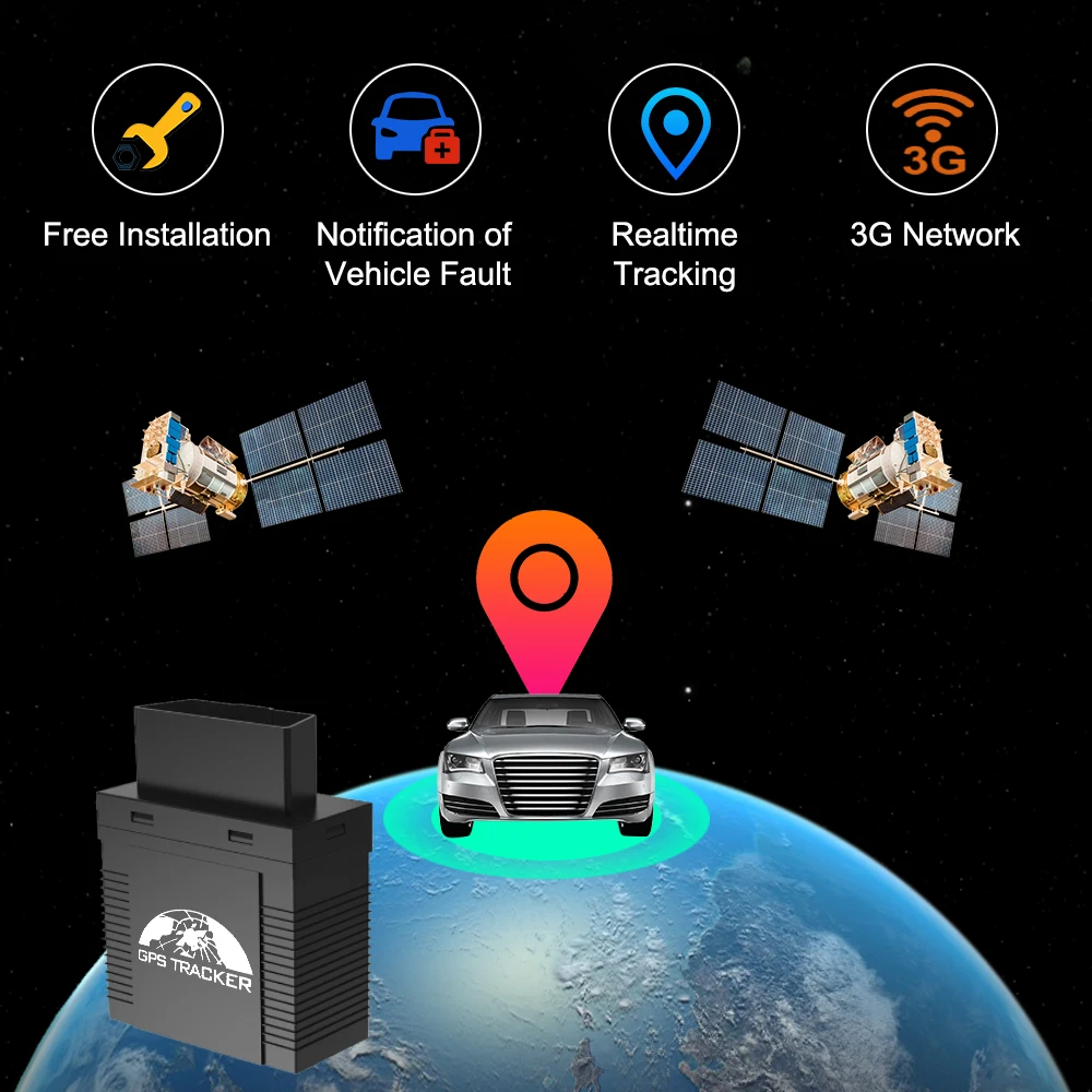 Naujausias 3G GPS Locator OBD 2 Tracker Automobilių, Motociklų OBD Sekti Automobilio Padėtį GPS306 Transporto priemonės Gedimo Pranešimo Nemokamai Įdiegti