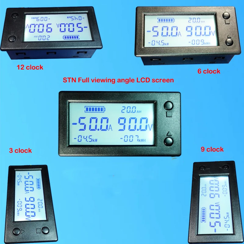 50A 100A 200A 400A STN LCD Salė Kulono Skaitiklis Skaitiklis Įtampa Srovės AMP Talpos Indikatorius Ekrane eBike Automobilių Atskirai Stebėti