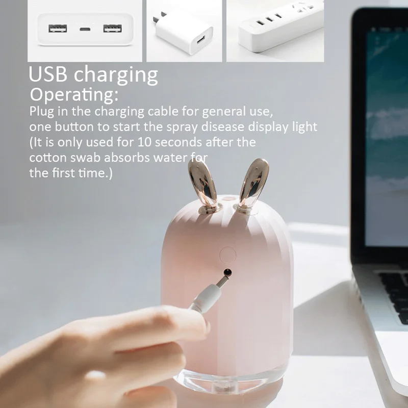USB 7Color Pakeisti LED stalas Naktį lempos šviesos su 220ml Aromato Difuzorius Drėkintuvas šalto Rūko kūdikių namuose