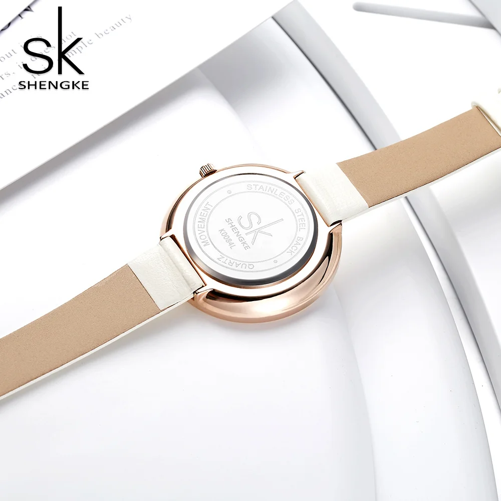Shengke Prekės Prabangos Žiūrėti Moterų Oda Laikrodis Top Brand Kvarciniai Laikrodžių Mados Žiūrėti Ultra Plonas Diržas Karšto Laikrodis Reloj Mujer