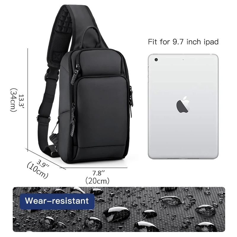Inrnn Vyrų Splashproof Sling Bag Multi-layer Atsitiktinis Crossbody Krepšiai Male USB Įkrovimo Pečių Maišą Kokybės Messenger Krūtinės Maišelį NAUJAS