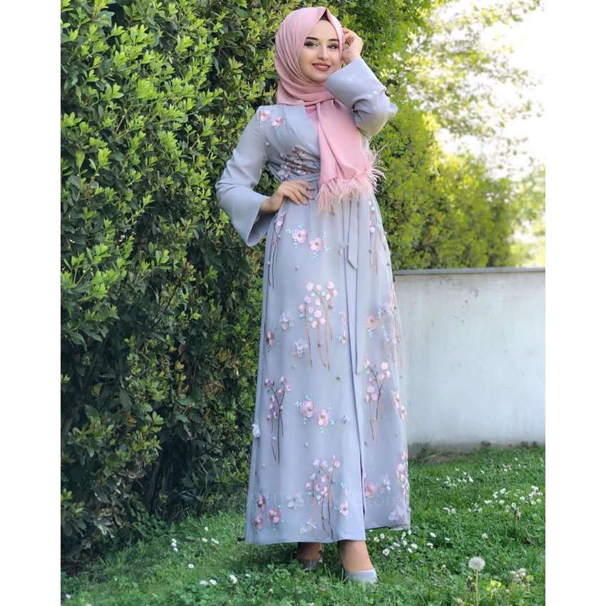 Abaja Musulmonų Mados Megztinis Kimono Suknelė, Hijab Turkijos Islamo Drabužių Abayas Moterų Caftan Dubajus Kaftan Skraiste Femme Appliques