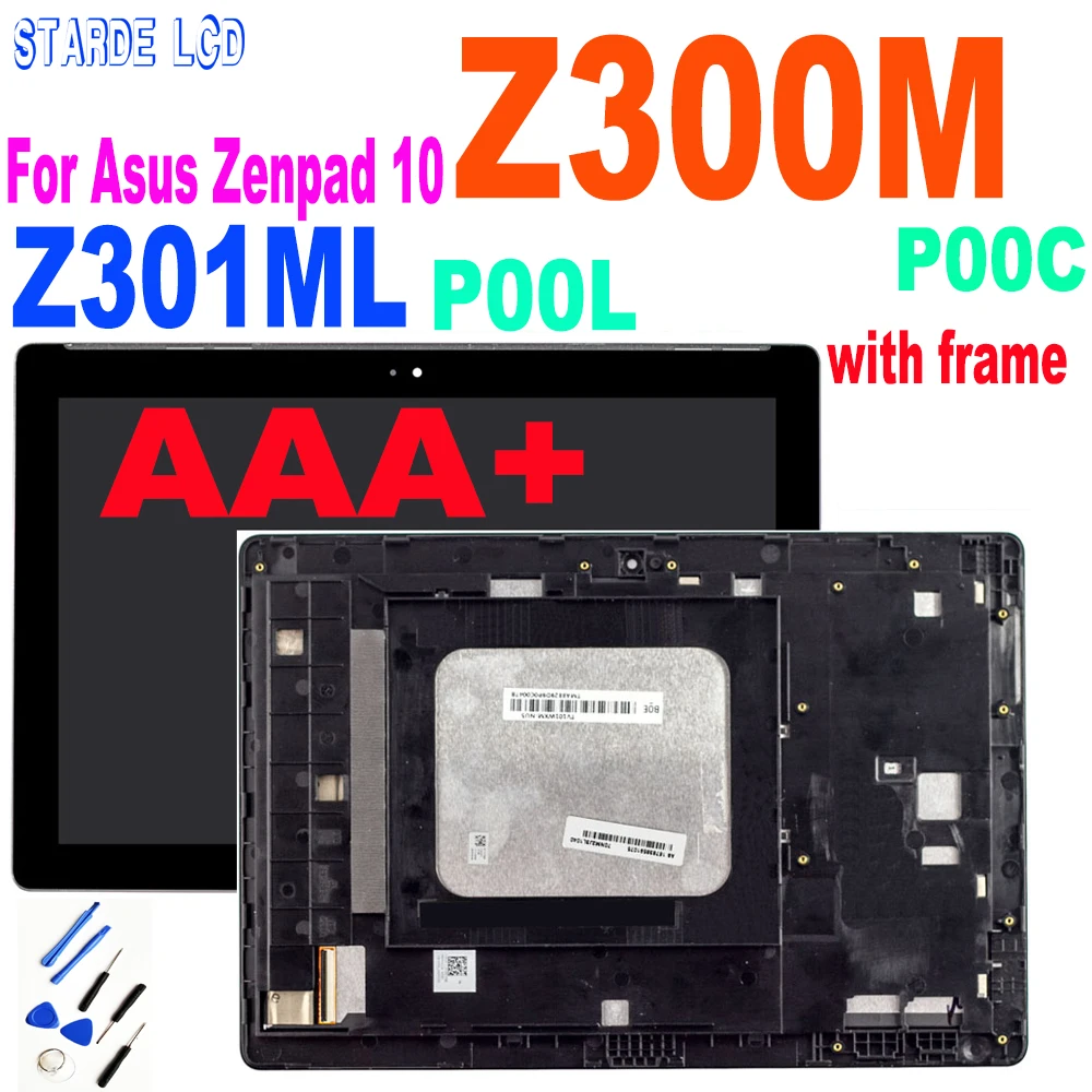 AAA+ Už Asus Zenpad 10 Z300M P00C Z301ML P00L LCD Ekranas Jutiklinis Ekranas skaitmeninis keitiklis skydų Surinkimo su karkasu