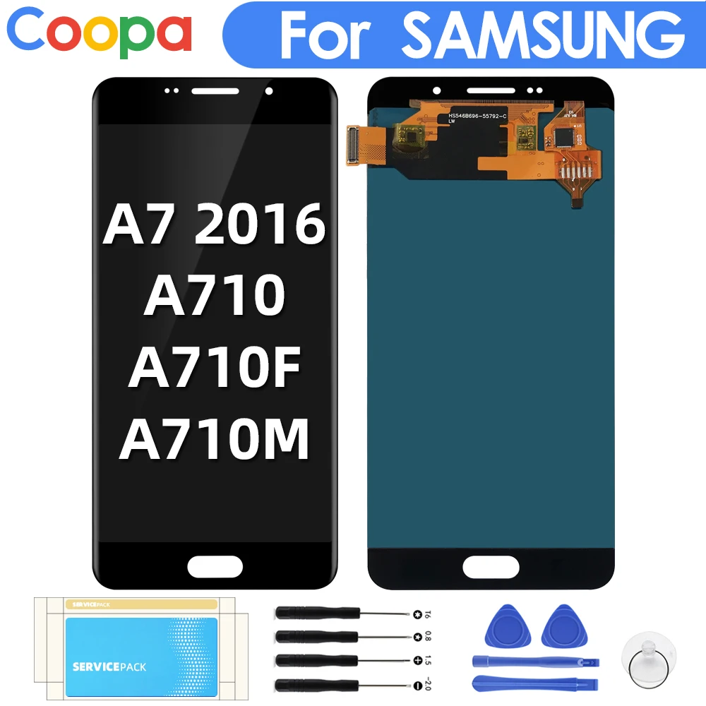 Samsung Galaxy A7 2016 A710 LCD Ekranas A710F A710M Ekrano Pakeitimas Lcd Ekranas Jutiklinis Ekranas skaitmeninis keitiklis Asamblėja