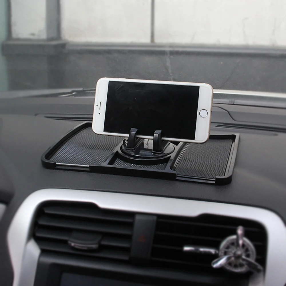 Automobilių Ornamentu PVC 360 Laipsnių Reguliuojamas Mobiliojo Telefono Laikiklis Anti-Slip Mat Automobilių Prietaisų skydelis Ne Slydimo Padas, Skirtas GPS Navigacijos