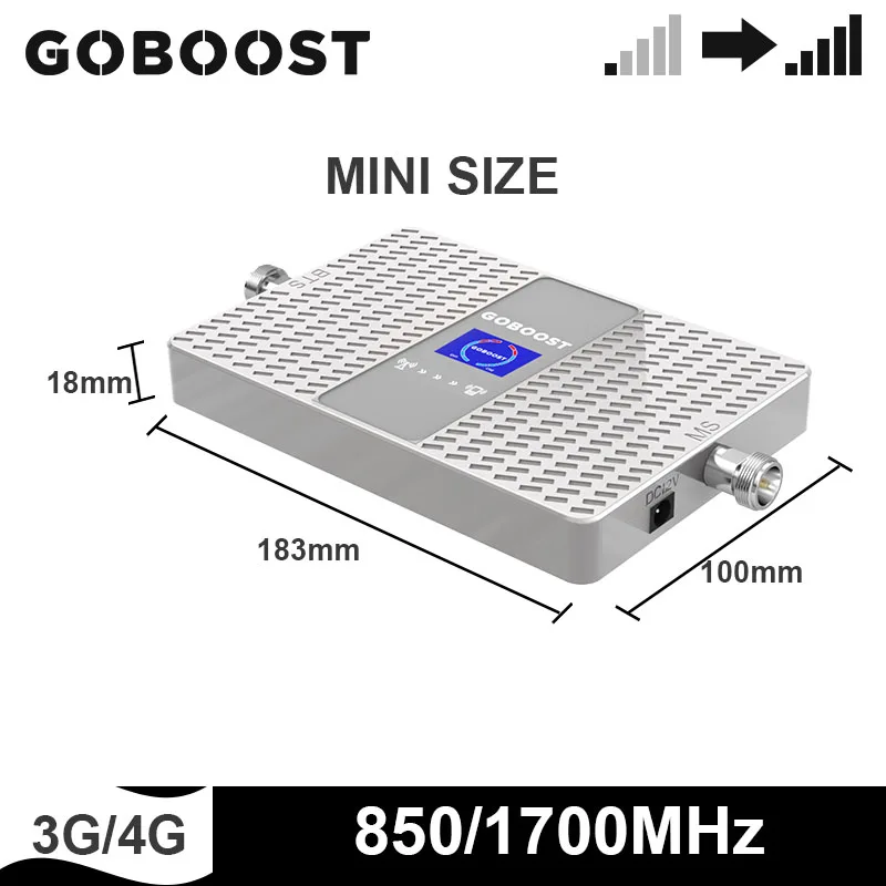 GOBOOST Kartotuvas Grupė 4 Grupė 5 dvigubos Juostos Signalo Stiprintuvas 3g 4g Mobiliojo Telefono Stiprintuvas, 850 1700 MHz Kartotuvų