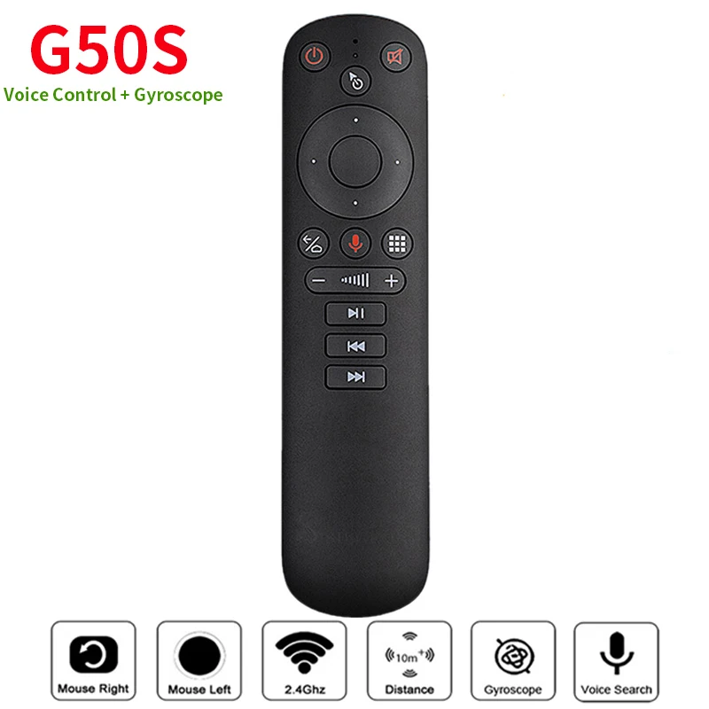 G50S IR Mokymosi Balso Nuotolinio Protingas Balso Asistentas Mikrofonas, Oro Pelės 2.4 G Bevielio Giroskopas Kontrolės, skirtos Android TV Box PC