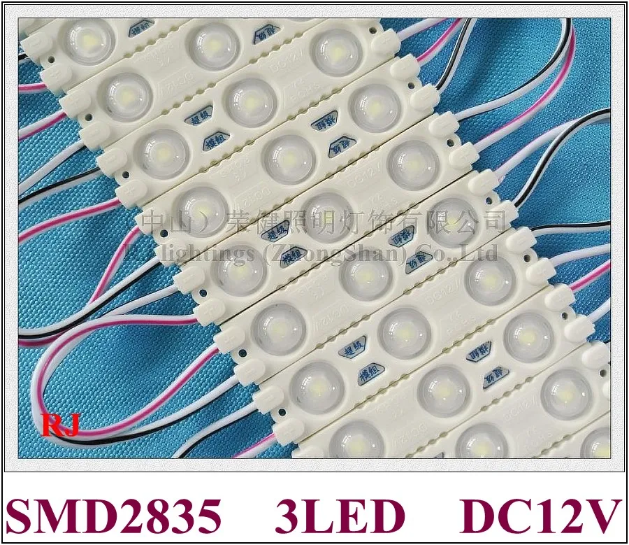 LED modulis įpurškimo DC12V 1.2 W 3 led 150lm 60mm*13mm aliuminio PCB super LED modulis šviesos pasirašyti 3 metų garantija didelis šviesus