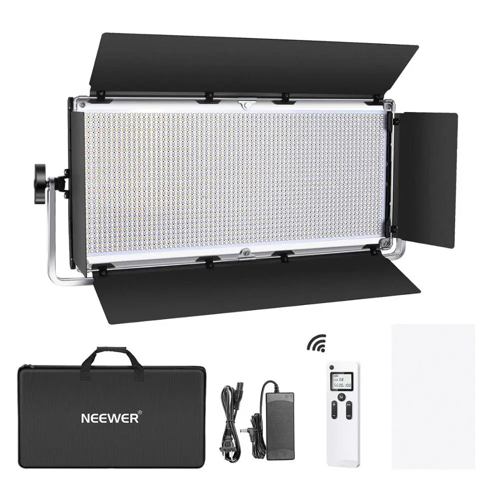 Neewer Advanced 2.4 G 1904 LED Vaizdo Šviesos,šviesos srautą galima reguliuoti Dviejų Spalvų LED Skydelis su LCD Ekranu,Barndoor ir U-Laikiklis ir Belaidis Nuotolinio