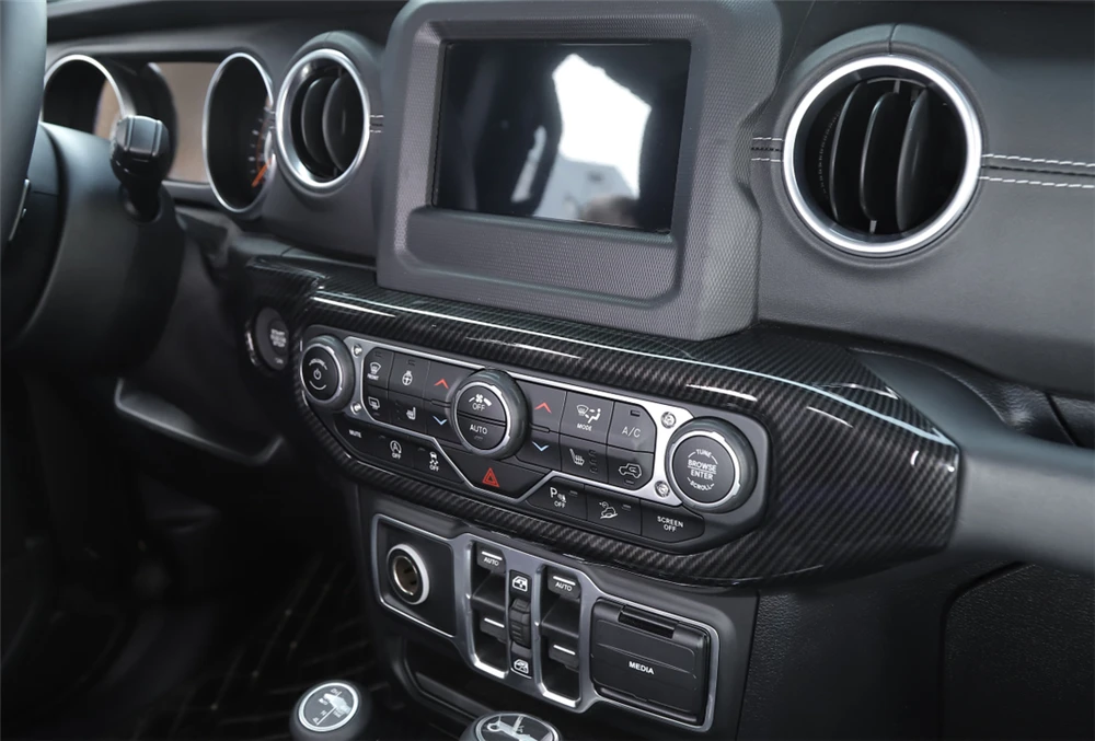Oro Kondicionavimo Skydelio Dangtelį Tinka Jeep Wrangler JL 2018 2019 Automobilio Salono Reikmenys, Automobilių Stilius ABS Raudona Sidabro Anglies Pluošto