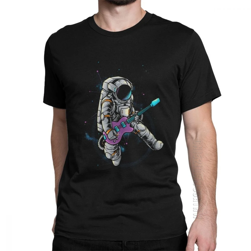 Vyrai T-Shirt Spacebeat Rokeris Grynos Medvilnės Tees Trumpas Rankovės Žvaigždžių Galaxy 