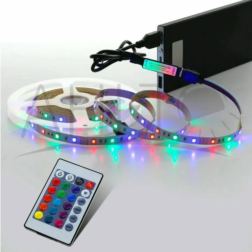 RGB SMD2835 USB LED DC Juostelės Lankstus Su TV Baldus Ekrano Apdailos Lempos Energijos Taupymas Apšvietimo, Kalėdų Žiburiai Neoninis Ženklas