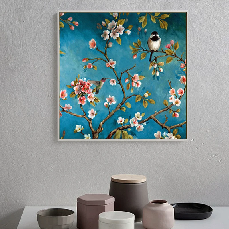 Abstraktaus Meno paveikslai Tapyba Sienos Nuotrauka Amerikos Pasisekė, Gėlių, Paukščių Žalia Plakatas N Print order Kambarį Augalų Apdaila Namo