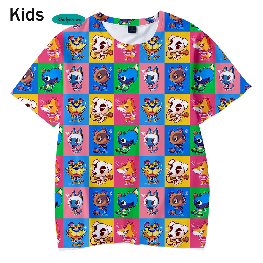3-14 Metų 3D spausdinimo Gyvūnų Kirtimo Vaikiški marškinėliai Mielas trumpomis Rankovėmis, Minkšta Harajuku marškinėliai Berniukas/mergaitė T-shirt Viršuje Negabaritinių aprengti