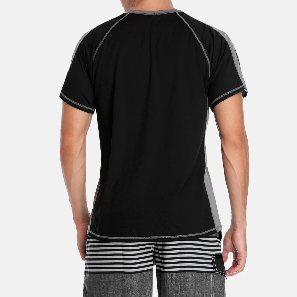 Attrac Vyrų Rashguard Dry-Fit Trumpą Marškinėliai Banglenčių Kostiumas Vyrams Nardymo Marškinėliai UV-Apsauga, Bėrimas Apsaugas Viršuje UPF 50+ Kratinys Paplūdimio Drabužiai