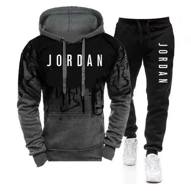 Jordan 23-Conjuntos Sudaderas Con Capucha Y Pantalones Para Hombre Sudadera Con Capucha De lLana Pantaln Y Conjunto De 2 Piezas