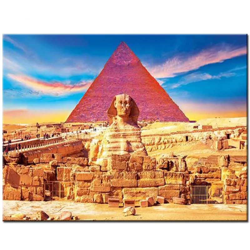 Egipto Piramidės diamond mozaikos kraštovaizdžio 5d 