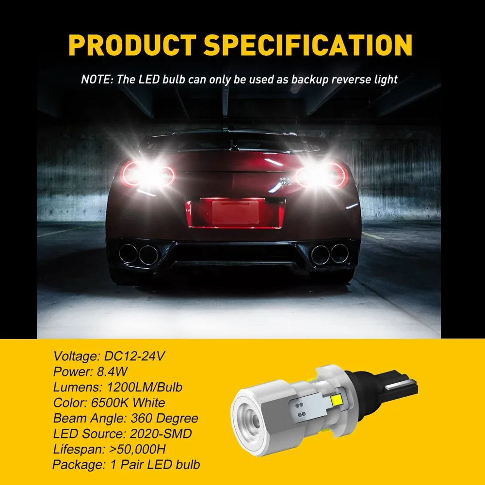AUXITO W16W LED 912 921 T15 LED Lemputės, Automobilių Atsarginės Atbulinės Šviesos Hyundai Accent 