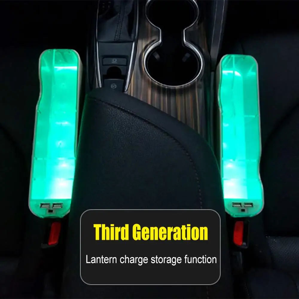 Automobilių Daugiafunkcinis Įkrovimo Sėdynė Laikymo Dėžutė Su USB Įkrovimo Kabelis Automobilių Kelių spalvų Šviesos Atmosfera talpinimo Automobilio Stiliaus