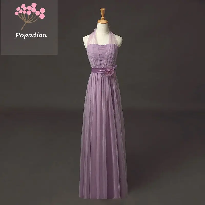 Popodion Vasaros Bridesmaid Dresses Ilgai Stiliaus Bridesmaid Suknelę Slim Fit Prom Dresses už Pamergės ROM80018