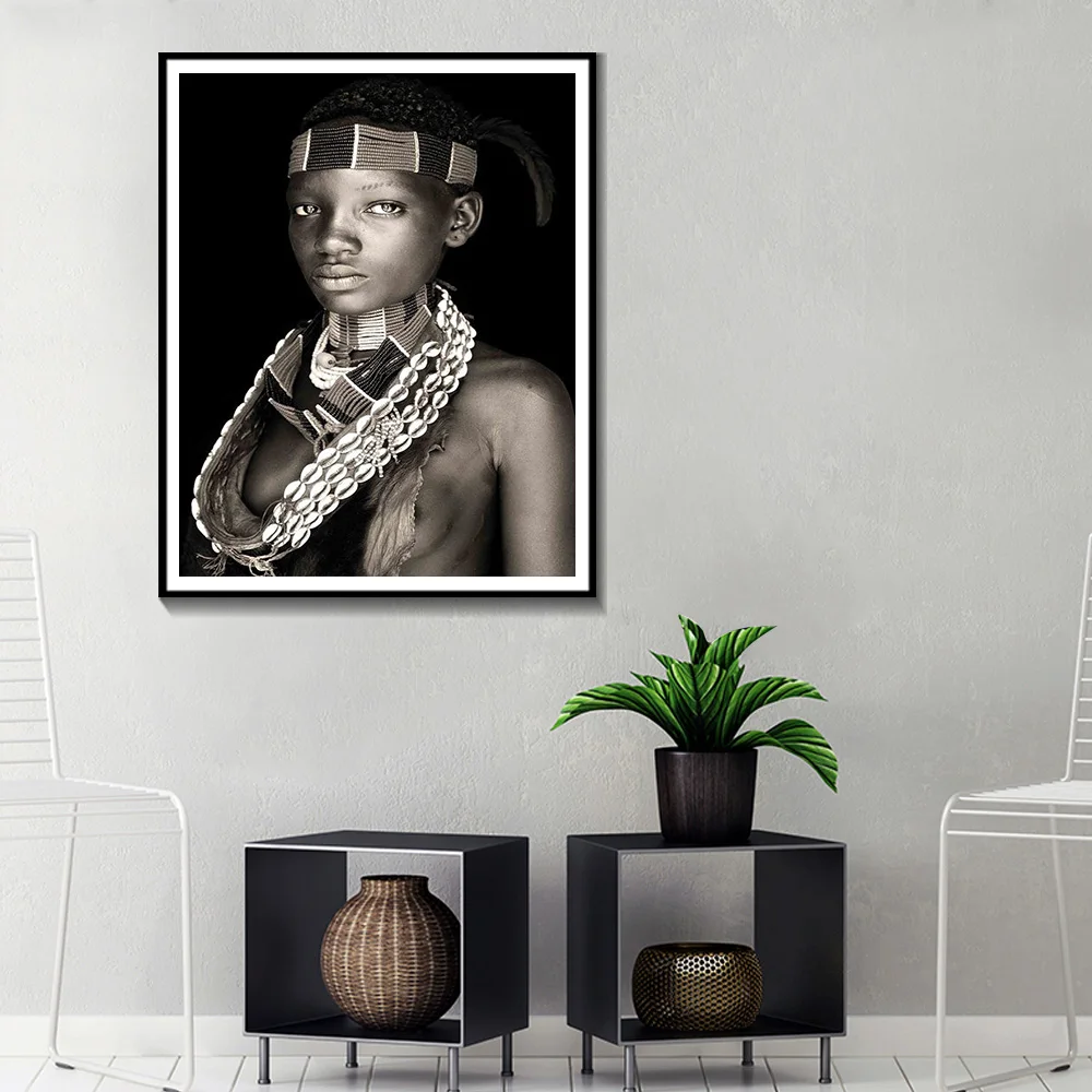 Afrikos Moterys Juoda Ir Balta Canvans Plakatai, Tapyba Ir Grafika Quadros Sienos Meno Nuotrauką Kambarį Namų Dekoro Cuadros