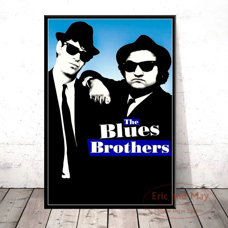 Blues Brothers 1980 Retro Vintage Filmo Muzikos Kapela Meno Tapybos Derliaus Drobės Plakatas Sienos, Namų Dekoro