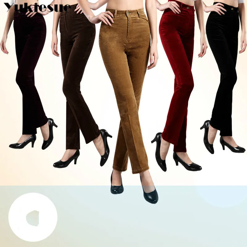 Karšto Pardavimo rudenį ir žiemą, moterų kelnės mados patogios kelnės padidinti dydžio 27-34 velvetas elastinga juosmens kelnes A467